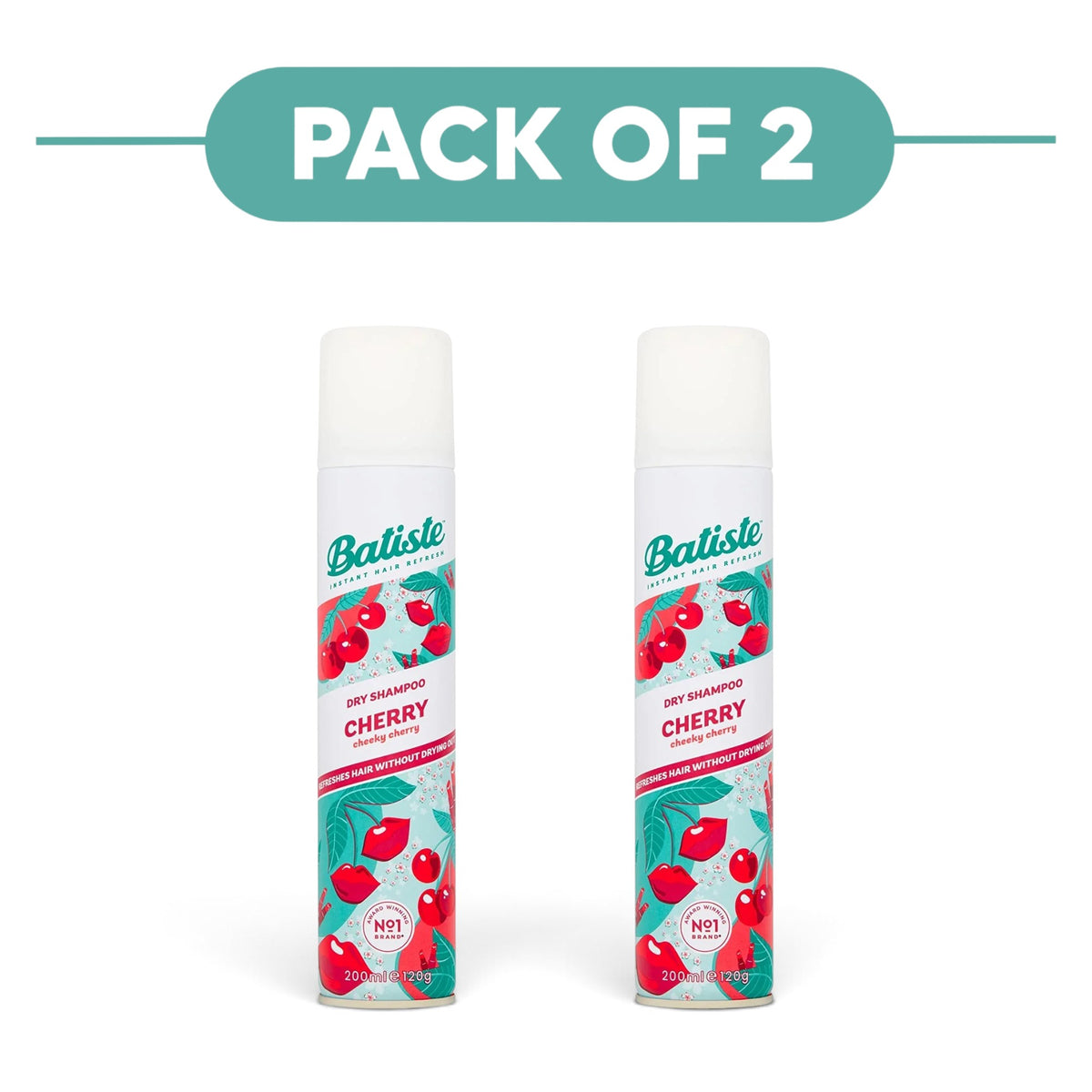 Batiste Dry Shampoo Cherry Cheeky Cherry Spray 200ml Pack of 2