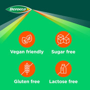 Berocca Energy Vitamin Effervescent Tablets – Natural Orange Flavour, 60 Sugar-Free Tablets