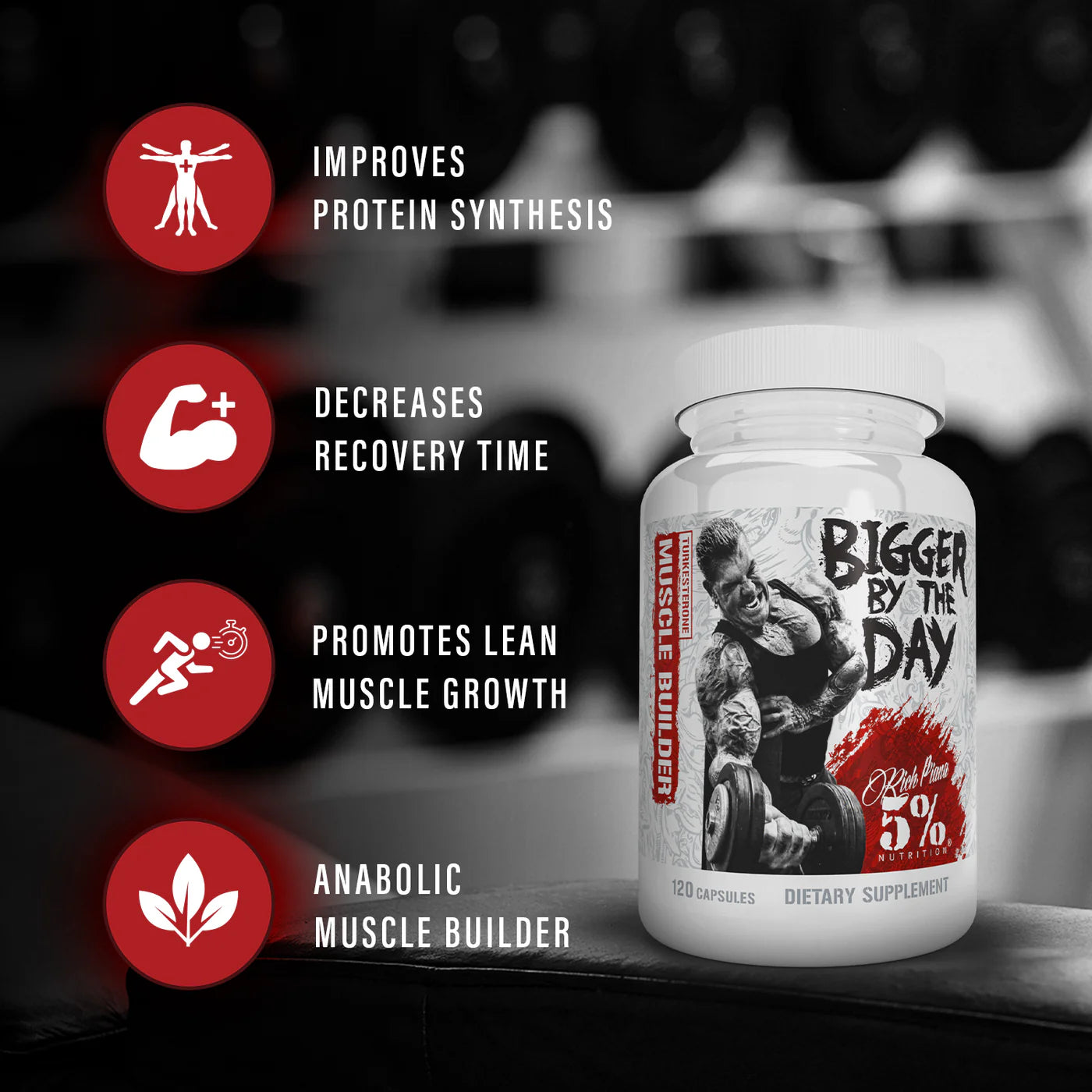 5% Nutrition Bigger By The Day Supplement - 120 Capsules