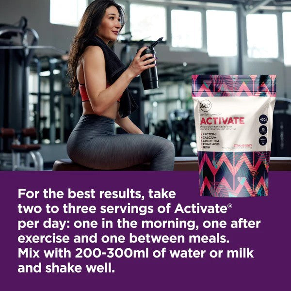 How to Use: Active Woman Activate protein powder strawberry flavour pack 450g