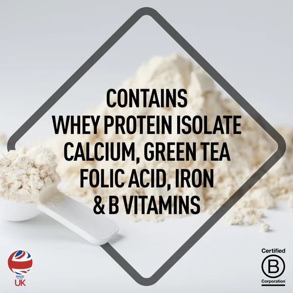 Supplement facts & ingredients image: Active Woman Activate protein powder ingredients label strawberry 450g