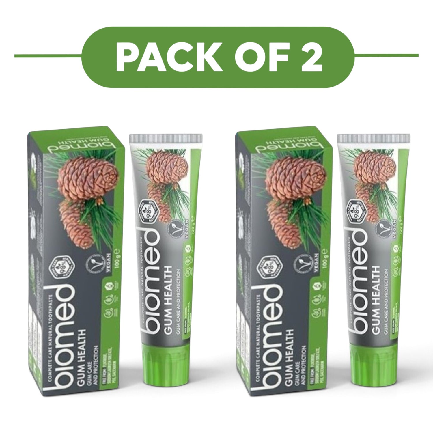 Biomed Gum Health Natural Toothpaste Sage Eucalyptus 100g Pack of 2