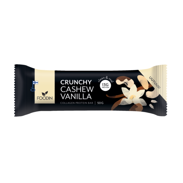 Foodin Crunchy Collagen Protein Bar Cashew-Vanilla 50g x 12