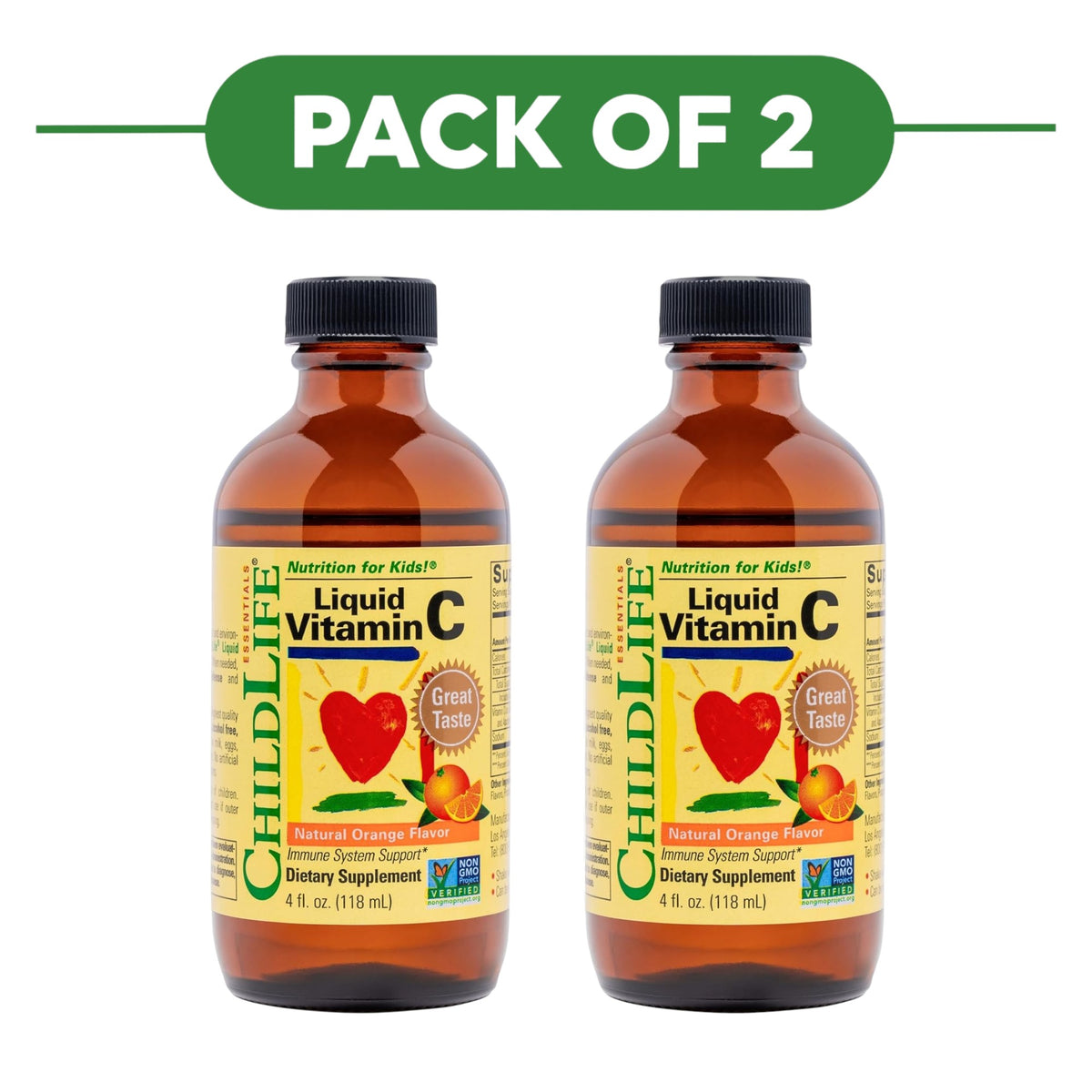 ChildLife Essentials Liquid Vitamin C Orange 118ml Pack of 2