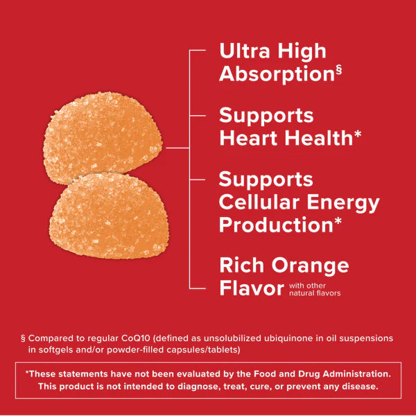 Supplement facts: Qunol CoQ10 gummies supplement facts 100mg ingredients 60 count