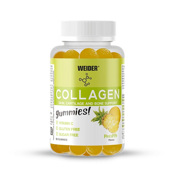 WEIDER Collagen Gummies – Pineapple Flavour | 50 Gummies | Peptan + Vitamin C