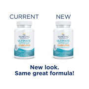Nordic Naturals Omega Curcumin lemon soft gels bottle & box, 60 count old & new packaging.
