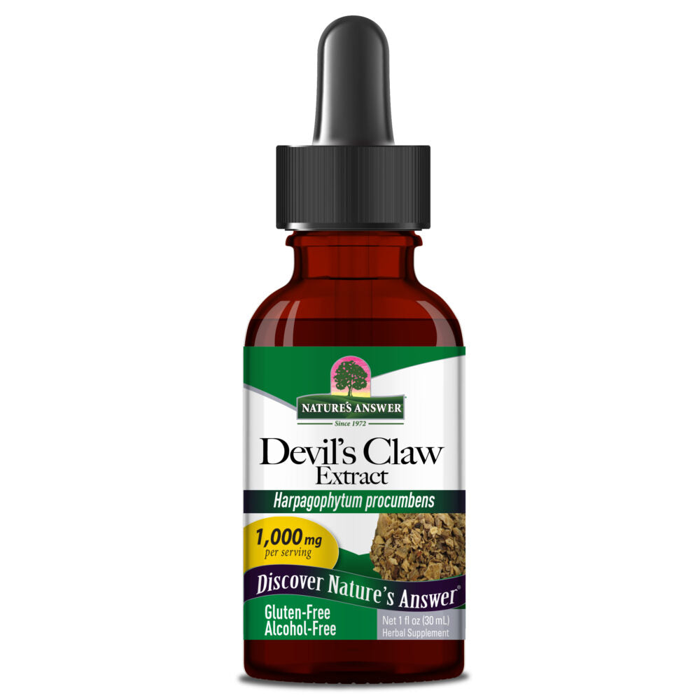 Nature’s Answer Devil’s Claw Root alcohol free liquid extract 30ml bottle front view on a white background