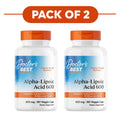 Doctor's Best Alpha-Lipoic Acid 600mg 180 Veggie Capsules Pack of 2