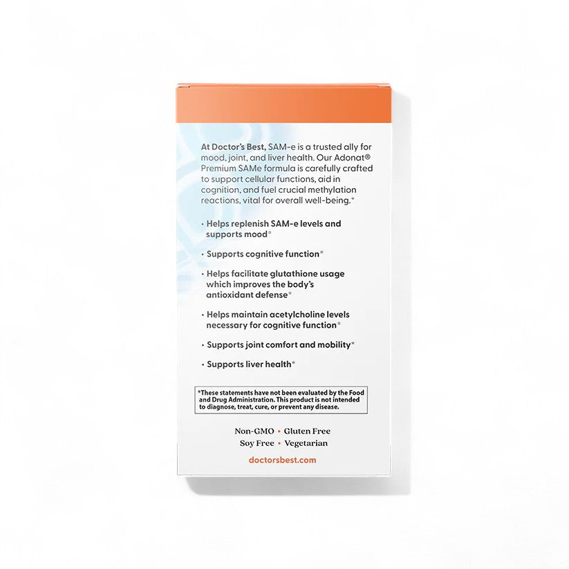Doctor's Best SAM-e, Double-Strength, 400 mg per Serving, 60 Enteric Coated Tablets
