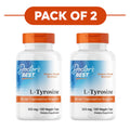 Doctor's Best L-Tyrosine 500mg 120 Veggie Capsules Pack of 2