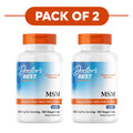 Doctor's Best MSM with OptiMSM 1000mg 180 Veggie Capsules Pack of 2