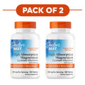 Doctor's Best Magnesium Lysinate Glycinate 200mg 120 Tablets Pack of 2
