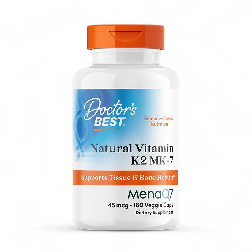 Doctor's Best Natural Vitamin K2 MK-7 – 45mcg, 60 - 180 Veggie Capsules
