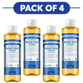 Dr. Bronner's Peppermint 18-in-1 Pure-Castile Liquid Soap 240ml Pack of 4