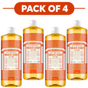 Dr. Bronner's Tea Tree 18-in-1 Pure-Castile Liquid Soap 945ml Pack of 4