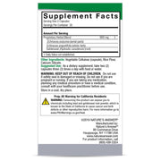 Nature’s Answer Echinacea Goldenseal supplement facts 60 vegetarian capsules back label on a white background