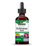 Bottle of Echinacea Root fluid extract with label on a white background