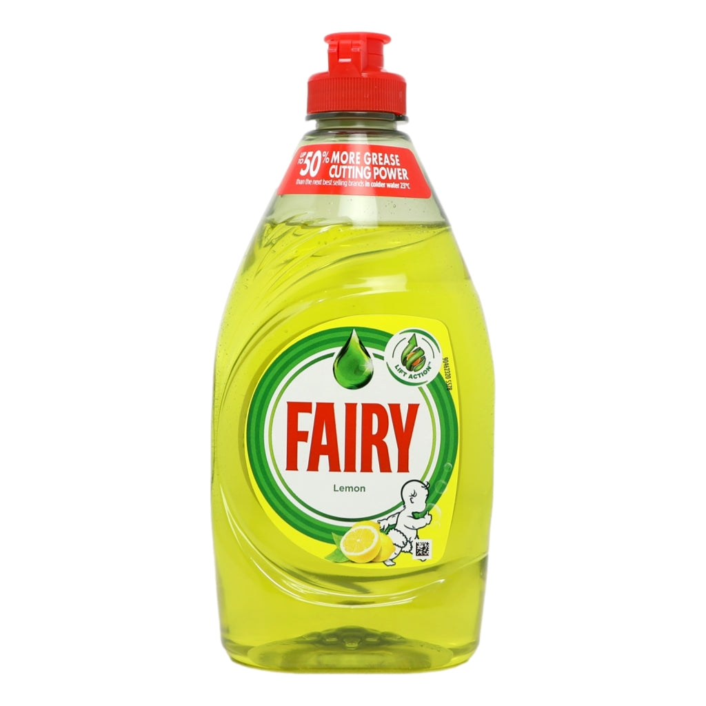 Fairy Lemon Washing Up Liquid 320ml bottle with lemon fragrance