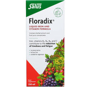Floradix Liquid Iron & Vitamin Formula 250ml box, vegetarian.