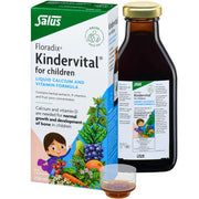 Floradix Kindervital Liquid Vitamin & Calcium for Children bottle, box & dosage 250ml.