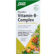 Floradix Vitamin B Complex Liquid Formula box, vegetarian, 250ml.