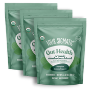 Four Sigmatic Organic Mushroom Blend Powder 3 pouches front packaging on white background