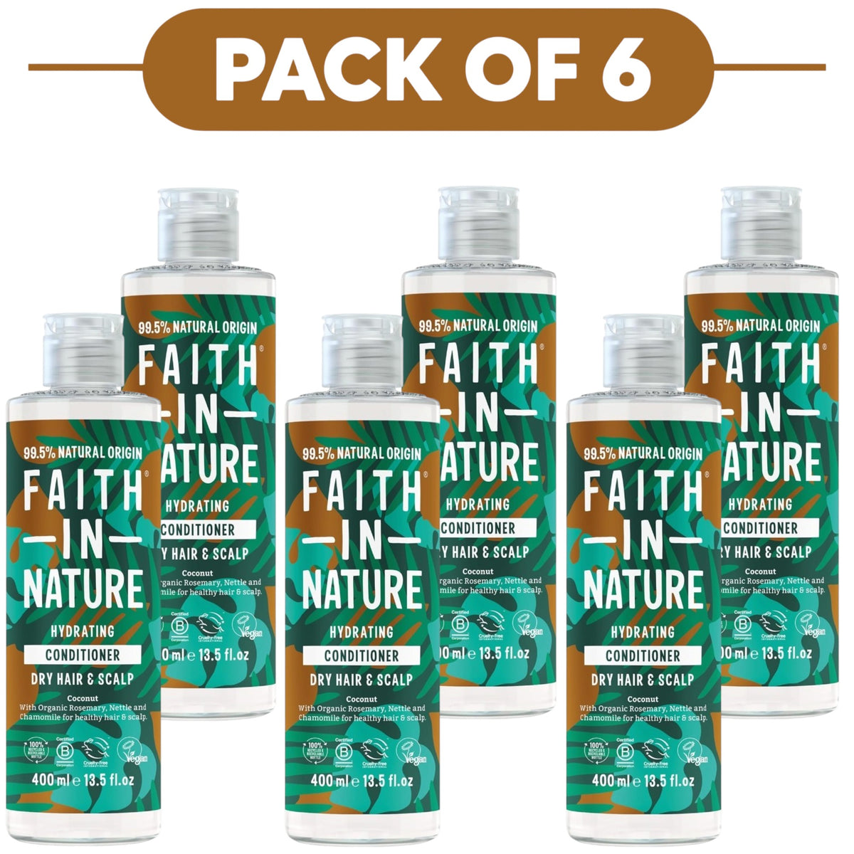 Faith In Nature Coconut Hydrating Conditioner 400ml Pack of 6