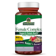 Supplement bottle labeled 'Female Complex' by Natures Answer on a white background