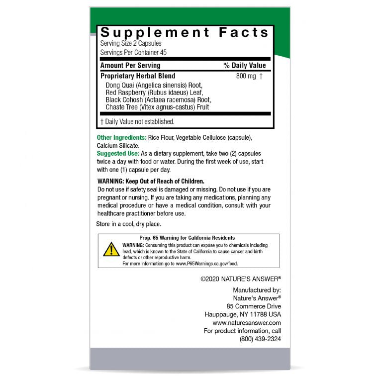 Supplement label with text and a green border on a white background