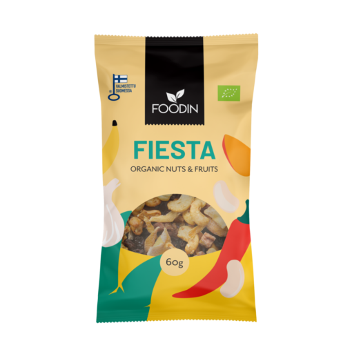 Foodin Nuts & Fruits, Fiesta, Organic 60g, Pack of 8