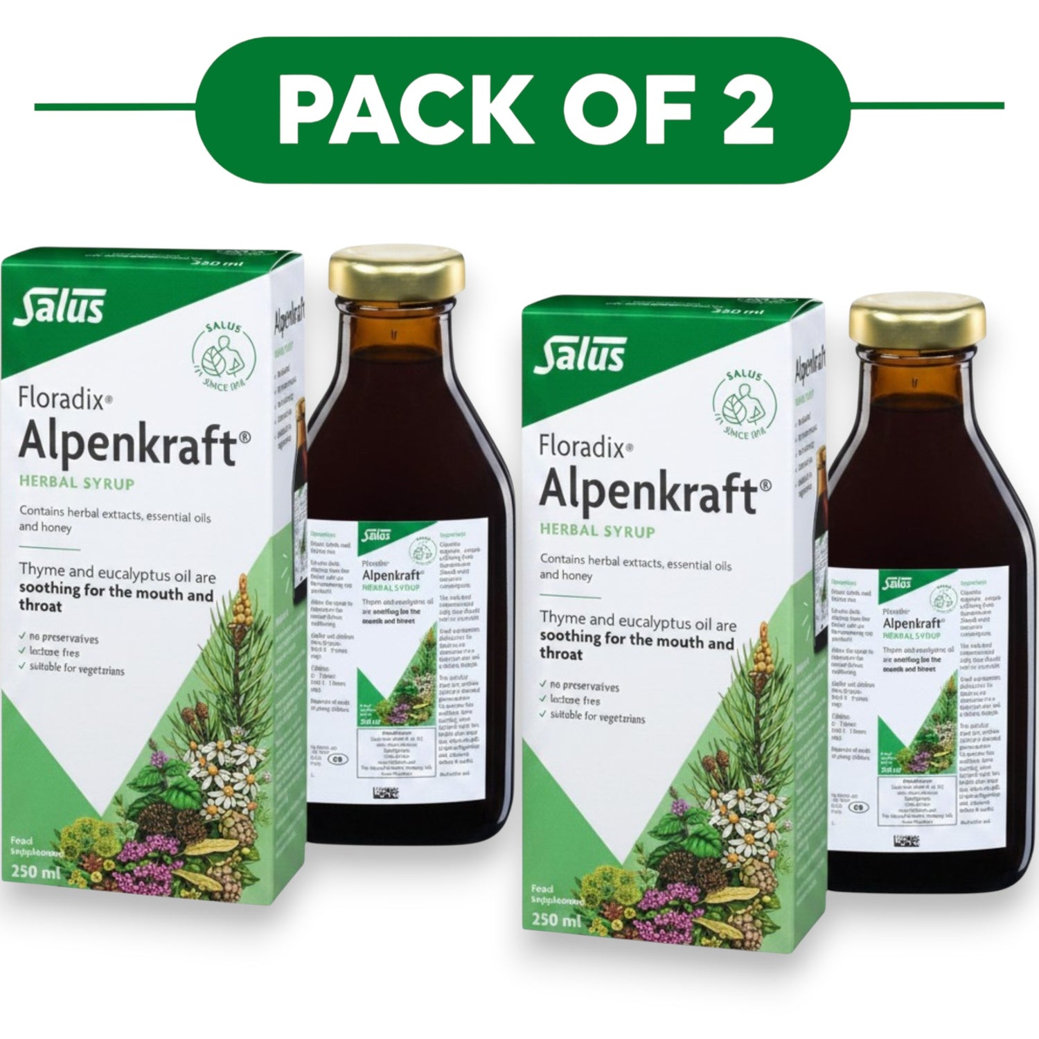 Floradix Alpenkraft Herbal Syrup 250ml Pack of 2