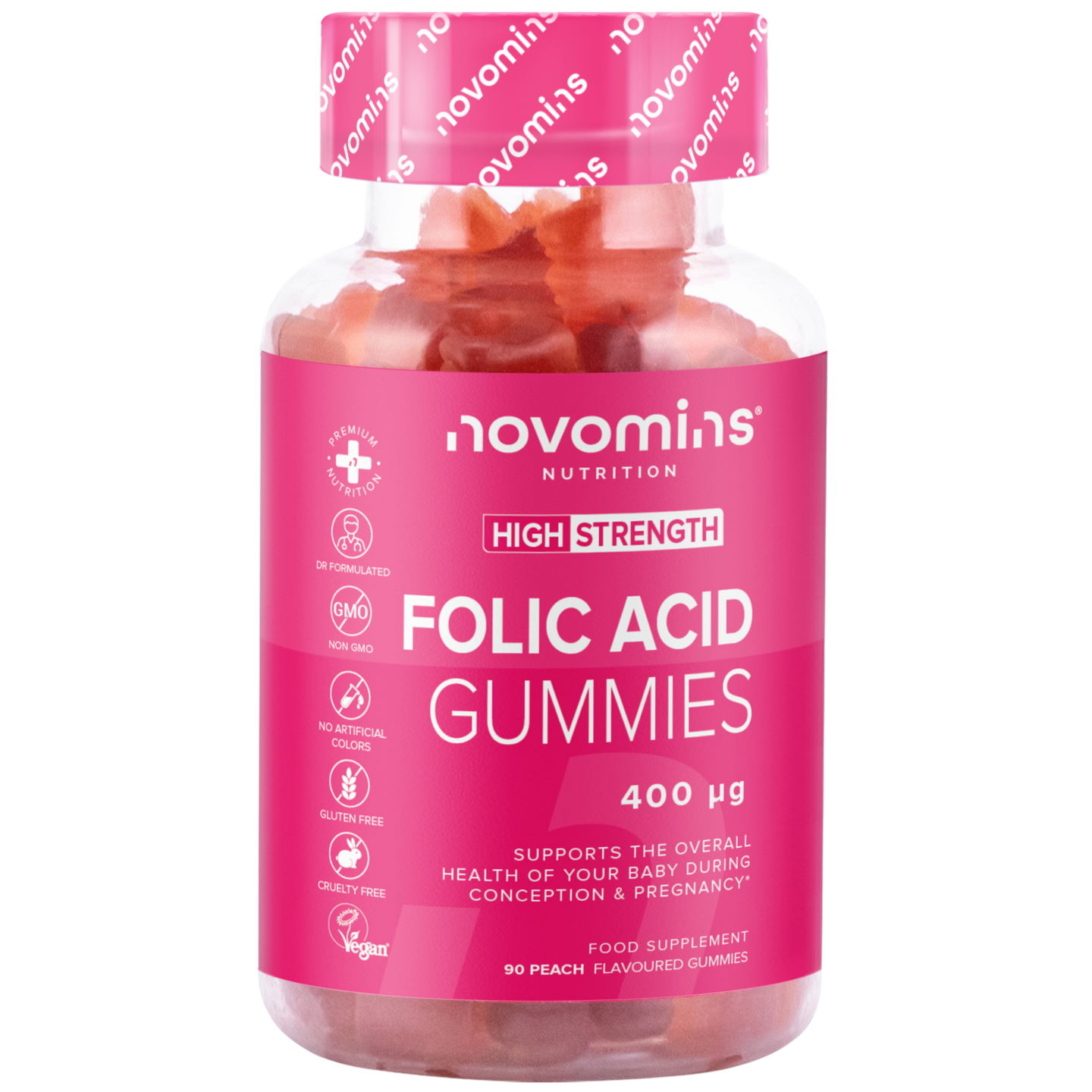 Novomins Nutrition Folic Acid Gummies 400mg