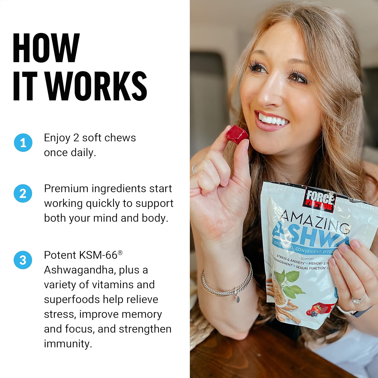 Force Factor Amazing Ashwa Soft Chews – 60 Count