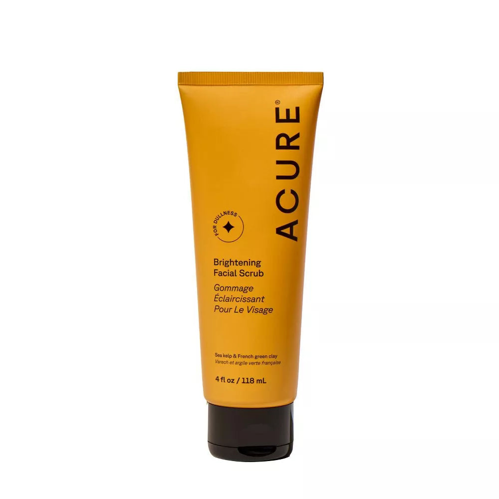 Acure Brightening Facial Scrub sea kelp French green clay face scrub tube 118ml