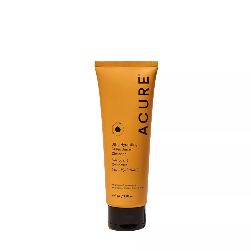 Acure Ultra Hydrating Green Juice Cleanser adaptogens supergreens face cleanser tube 118ml