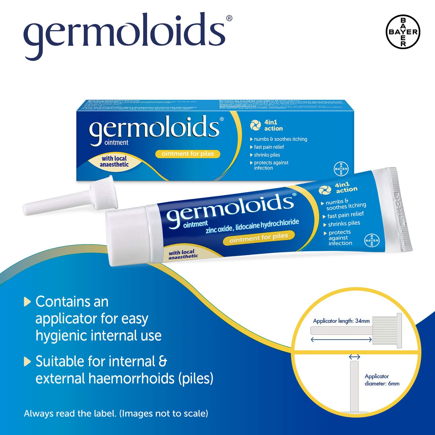 Germoloids Ointment 55ml application instructions with included applicator