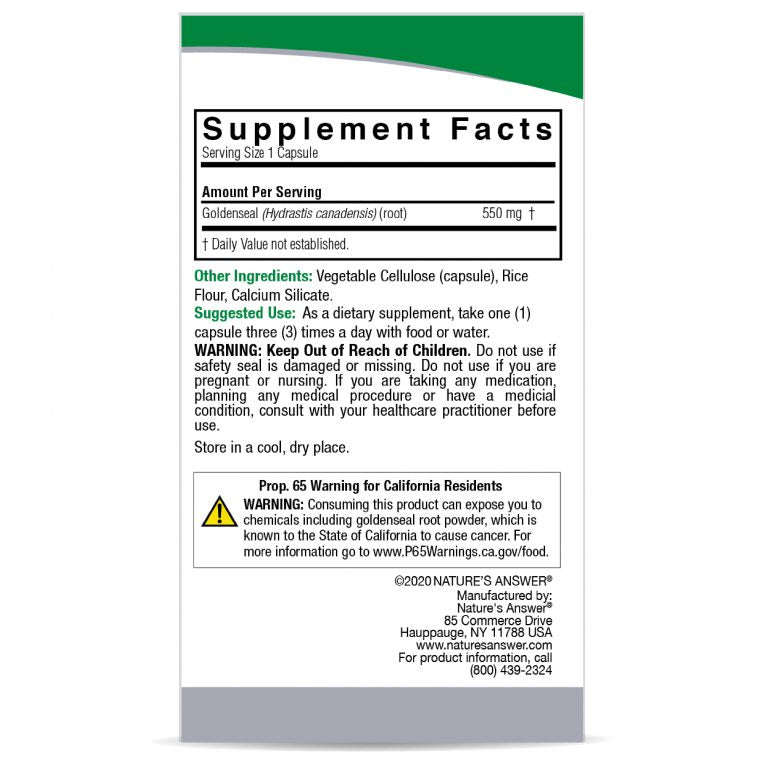 Supplement label with 'Supplement Facts' and warning information on a white background