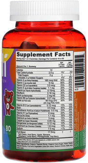 Goli Complete Kids Multi Gummies ingredient & barcode label 80 gummies