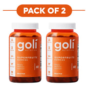Goli Nutrition Superfruits Gummies Mixed Fruit 60 Count Pack of 2