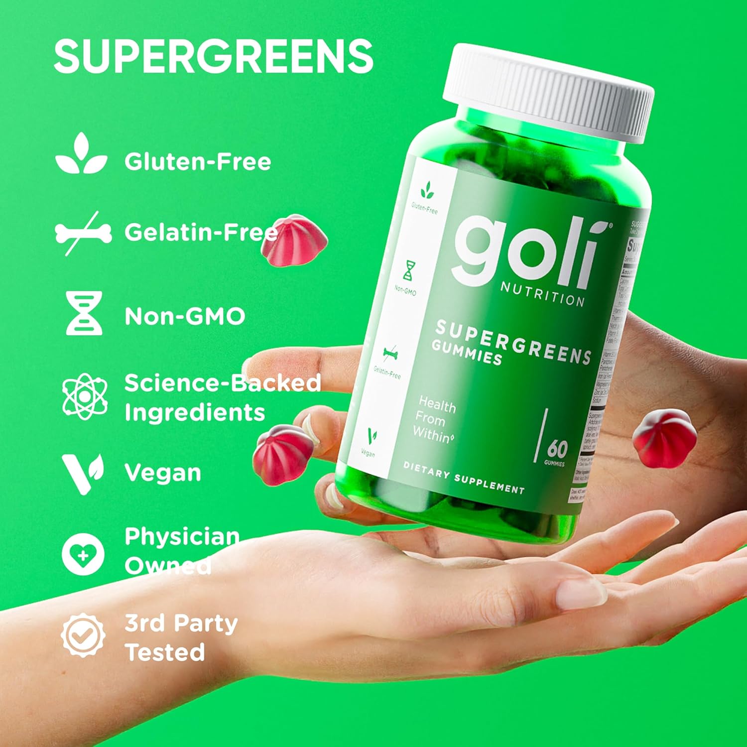 Goli Nutrition Supergreens Gummies 60 Count