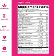 Supplement Facts & Ingredients Image: Goli Women's Complete Multi Gummies ingredient label 60 gummies