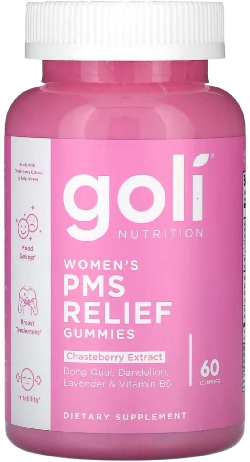 Front Image: Goli Nutrition Women's PMS Relief Gummies bottle 60 count
