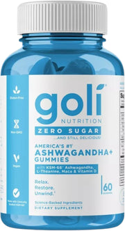 Goli Nutrition Zero Sugar Ashwagandha Plus Gummies bottle 60 count
