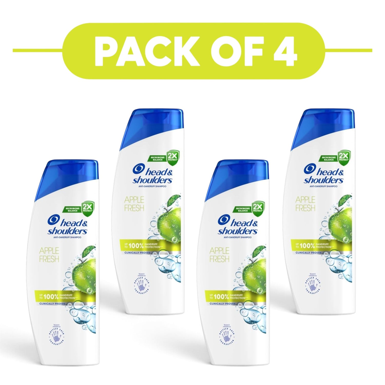 Head & Shoulders Apple Fresh Anti-Dandruff Shampoo 250ml Pack of 4