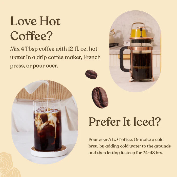 Four Sigmatic Organic Ground Coffee, Medium Roast - 340g. Hot or cold.