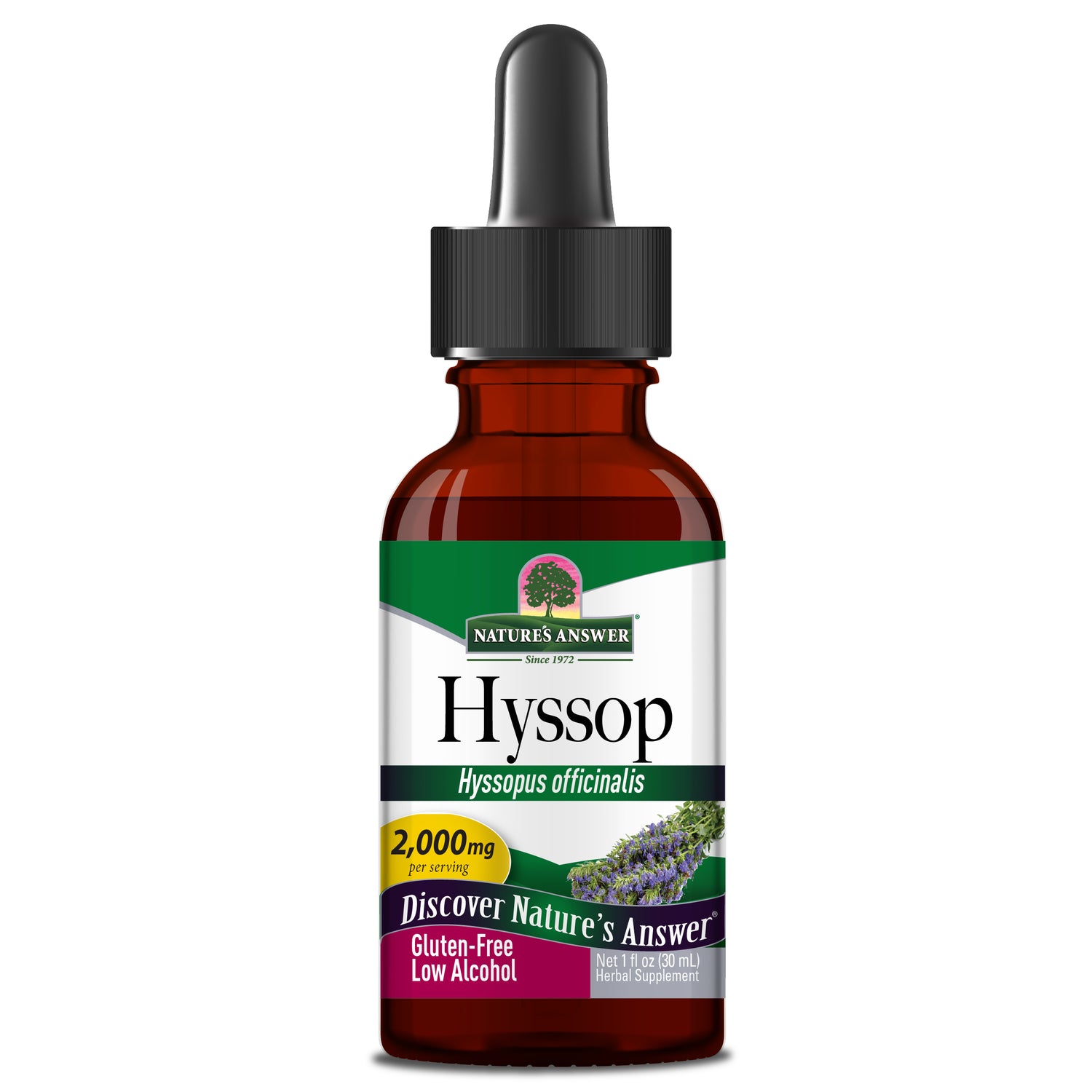 Nature’s Answer Hyssop Extract, Low Alcohol – 2,000mg – 30mL