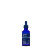 Blue bottle of trace minerals on a white background