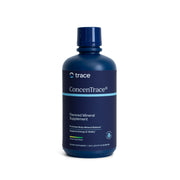 Blue bottle of Concentrace supplement on a white background