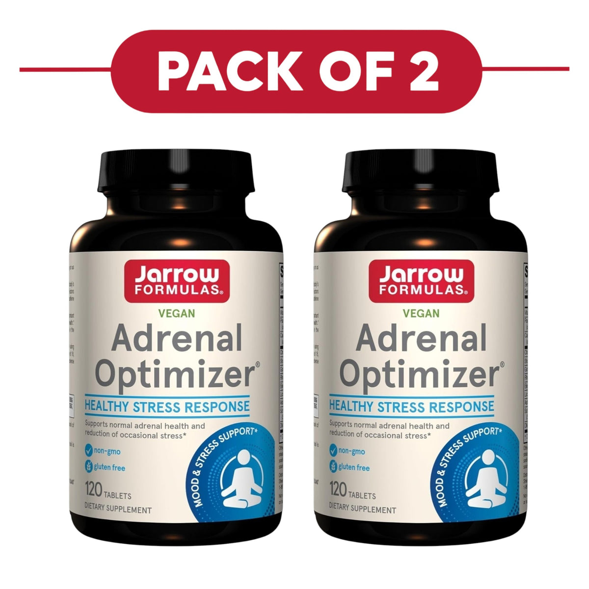 Jarrow Formulas Adrenal Optimizer 120 Tablets Pack of 2